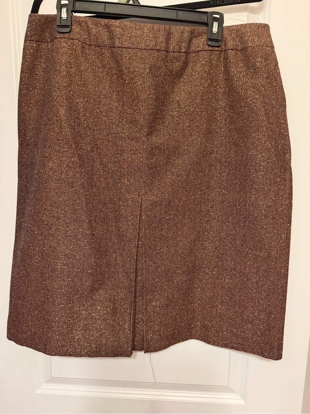 Shimmery Brown Pencil Skirt with Front Slit